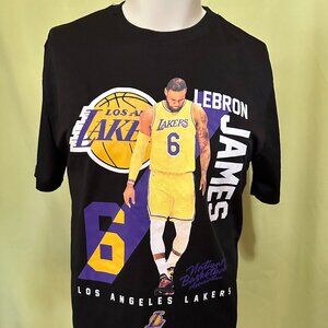 Lebron James #6 Los Angeles Lakers Men's Black Athletic Shirt Medium Polyester